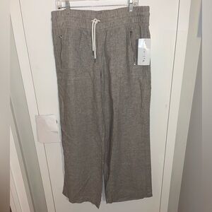Athleta Cabo Linen Wide Pant. Size 12. Grey.